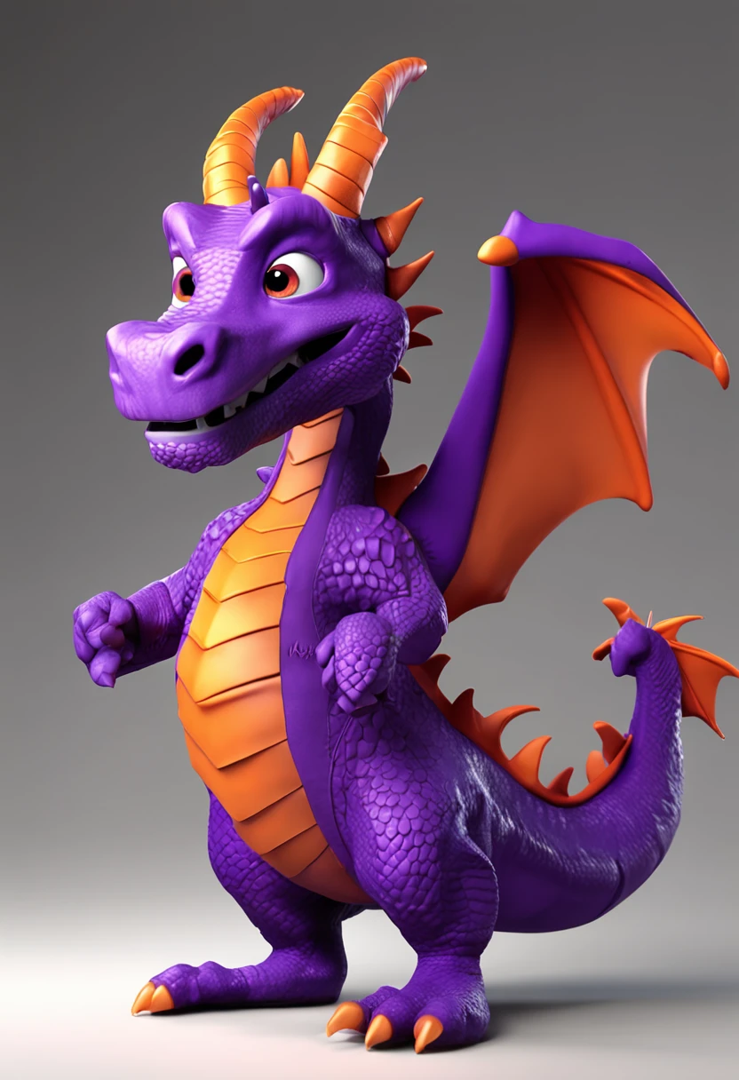 Purple dragon with orange horns and a purple jacket holding a cell phone, colored zbrush render, Spyro, The dragon, Spyro, very cute purple dragon, para alugar artista 3d, 3 d character render, Zbrush rendering, @ zbrush, trending on zbrush central, promotional render, Personagem altamente detalhado, trending on zbrush, Toonix character do it with customer service headset