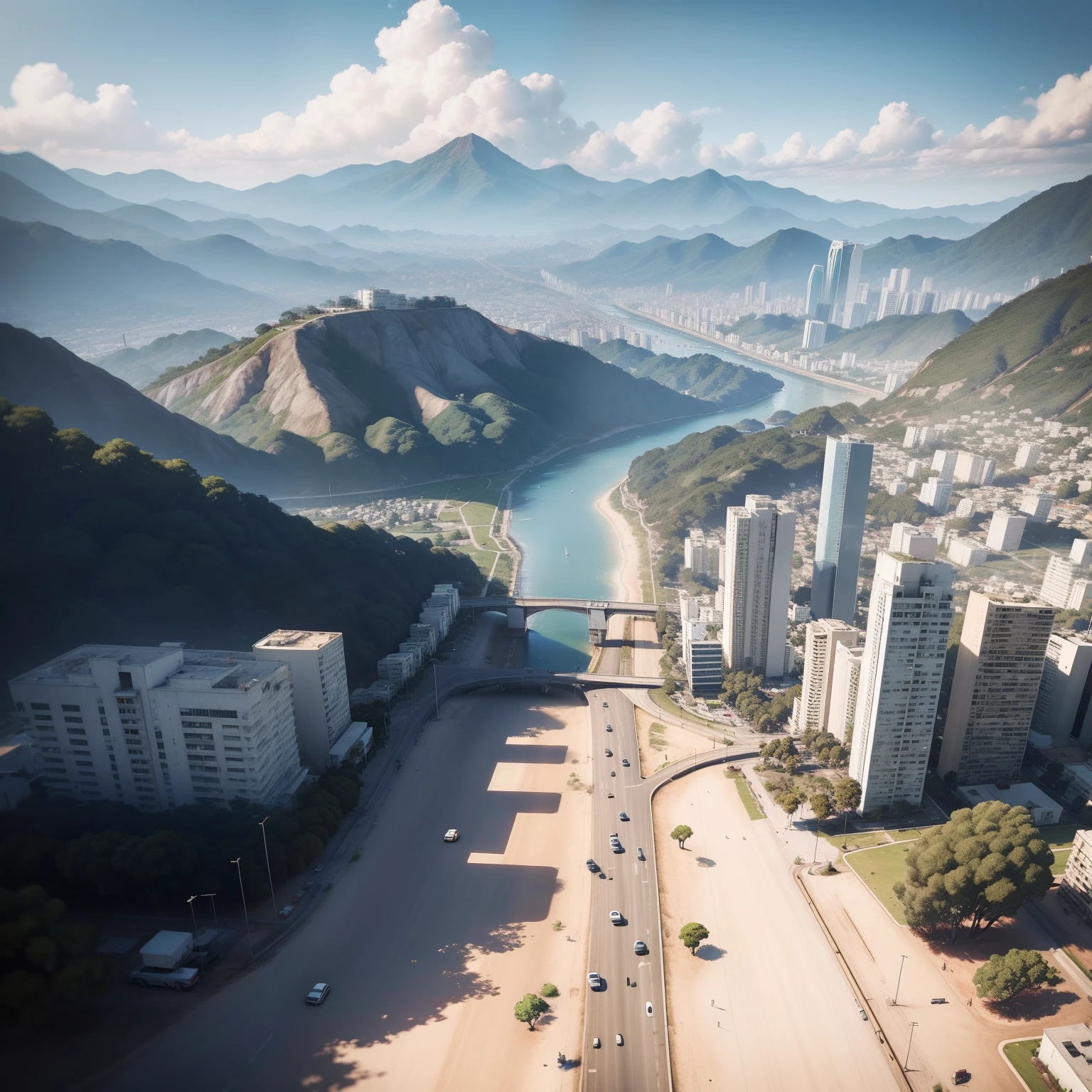 Create a realistic scenario, 8k, GTA5 style scenario, GTA5 Brazil version, São Paulo, Com um iate branco azul e prata no fundo.