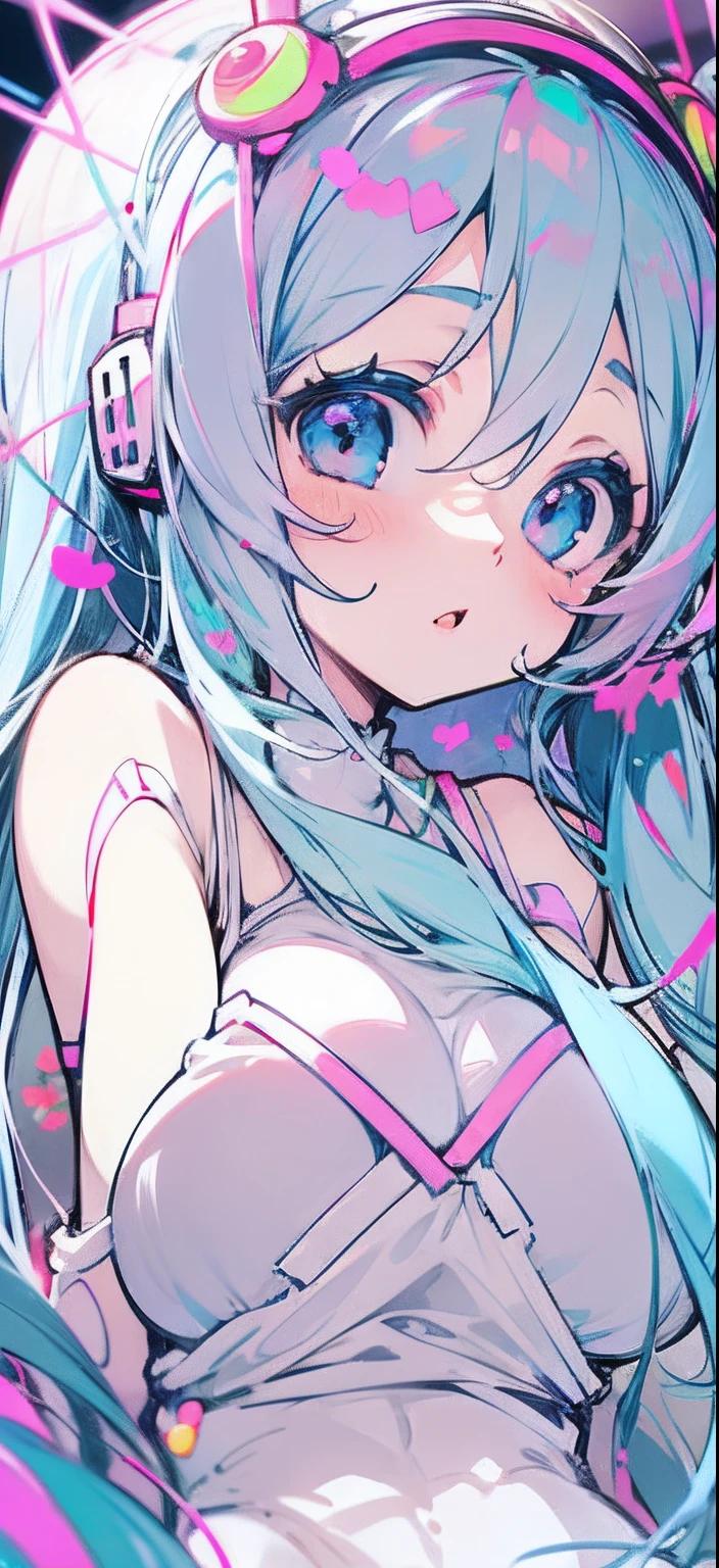 vocaloid、One girl、colorfulhair、pastelcolor、Dome、Cute Baby Turtle、Music background、Big breasts Hatsune Miku