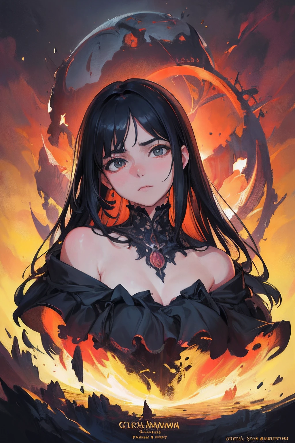beautiful detailed eyes, beautiful detailed lips, extremely detailed eyes and face, long eyelashes, 2 girls, fire and lava slimes, glowing and shimmering, sticky and melting, vibrant colors, fantasy setting, magical atmosphere, dark and mysterious, intense expressions, dynamic poses, glowing embers, flowing hair, surreal textures, radiant light, ethereal beauty, otherworldly charm, intense gaze, captivating presence, mesmerizing aura, masterful brushwork, high contrast, dark shadows, soft and delicate features, fiery elements, captivating composition, striking visual impact, rich and vibrant color palette, intricate details, fantastical creatures, glowing manuscripts, swirling flames, mesmerizing patterns, enchanting charm