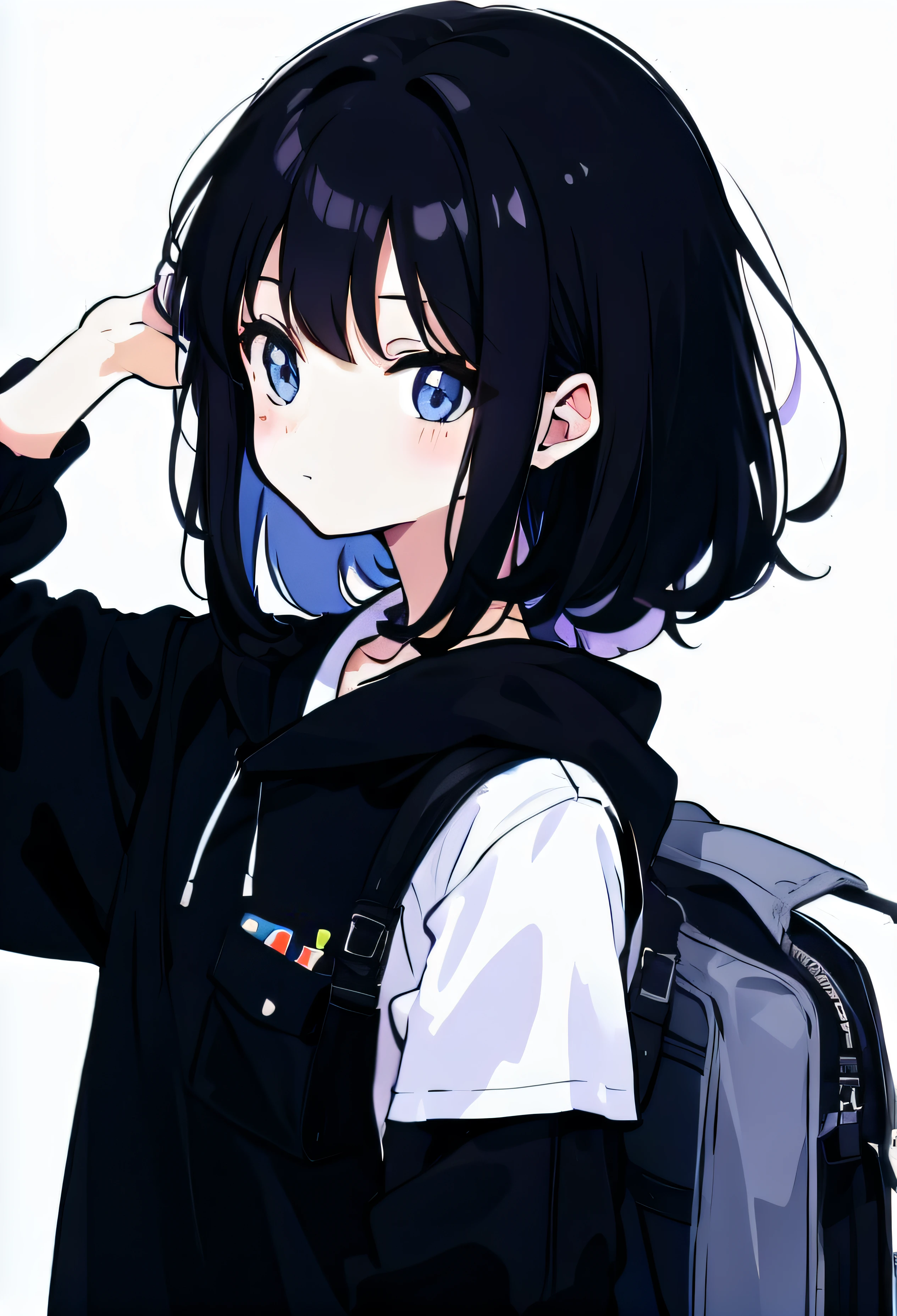 Black hair,