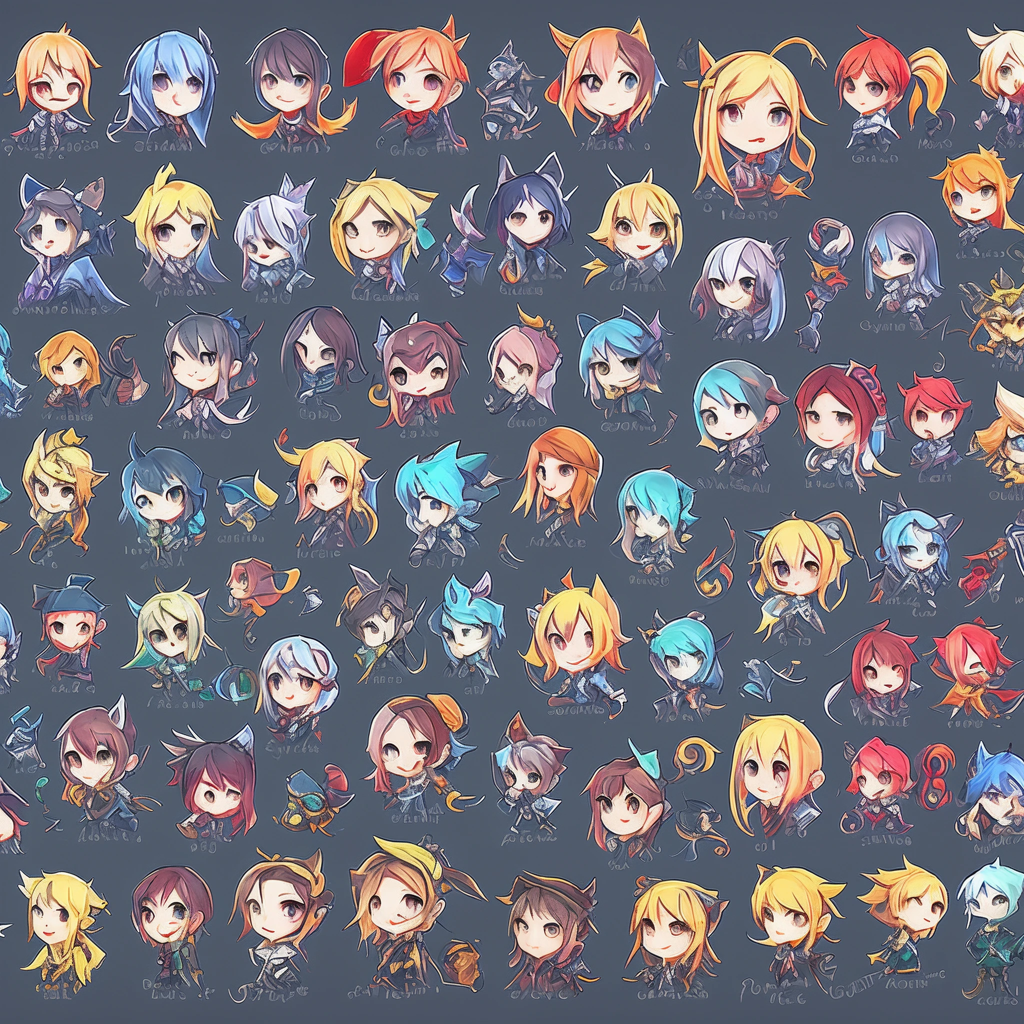 2D casual game character, 《final fantasy》Geek girl characters in , expression sheet, Cute, Sad, Angry, cheerfulness, excited, Anxious, cheerfulness, Laughing, Ultra detailed, Stylized, high quality digital art