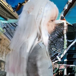 1girl,Elaina, Gray jacket,Long hair, White hair, realistic, ultra di tail, 70mm lens