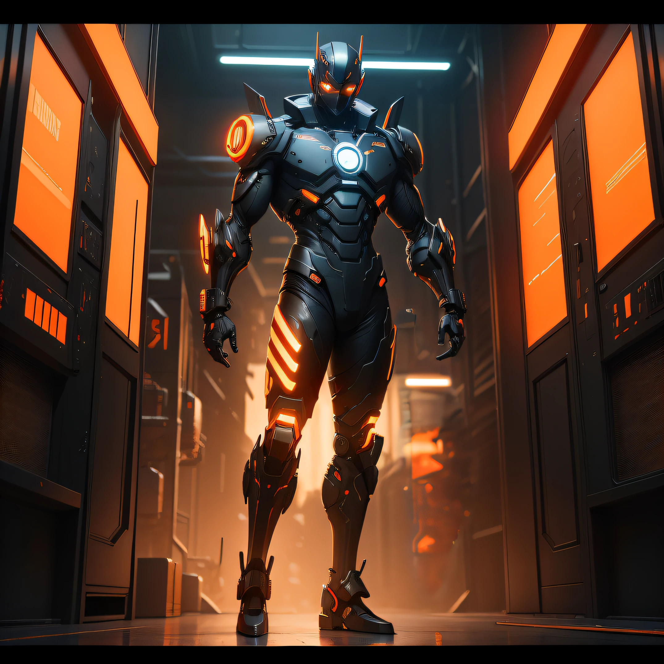 There was a man in a suit standing in the hallway, cyberpunk iron man, 8k octane 3d render, 3 D rendering character art 8 K, rendered in unrealengine, trending on artstation 4k, Unreal Engine octane rendering, high octane render, Unreal Engine 4K wallpapers, 8k octane unreal render, octane render unreal engine 8 k