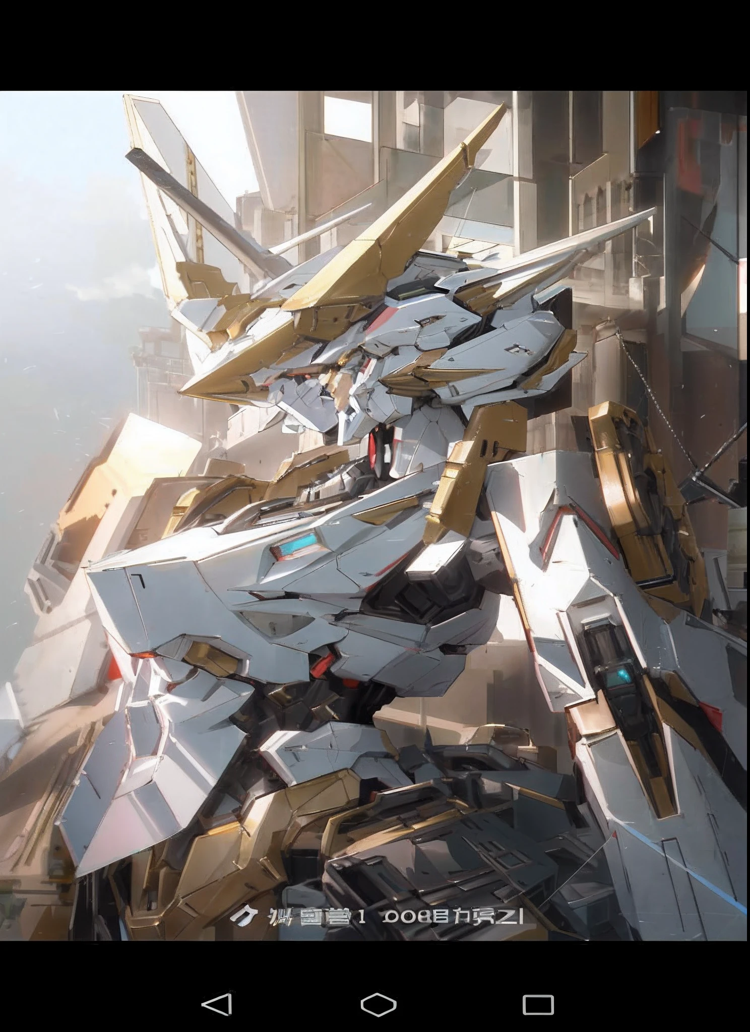 Close-up of robot standing in front of a building, by Krenz Cushart, anime mecha aesthetic, inspired by Krenz Cushart, mecha art, alexandre ferra white mecha, mecha asthetic, Detailed digital anime art, Detailed anime artwork, wlop and krenz cushart, Cool mech style perfect highlight