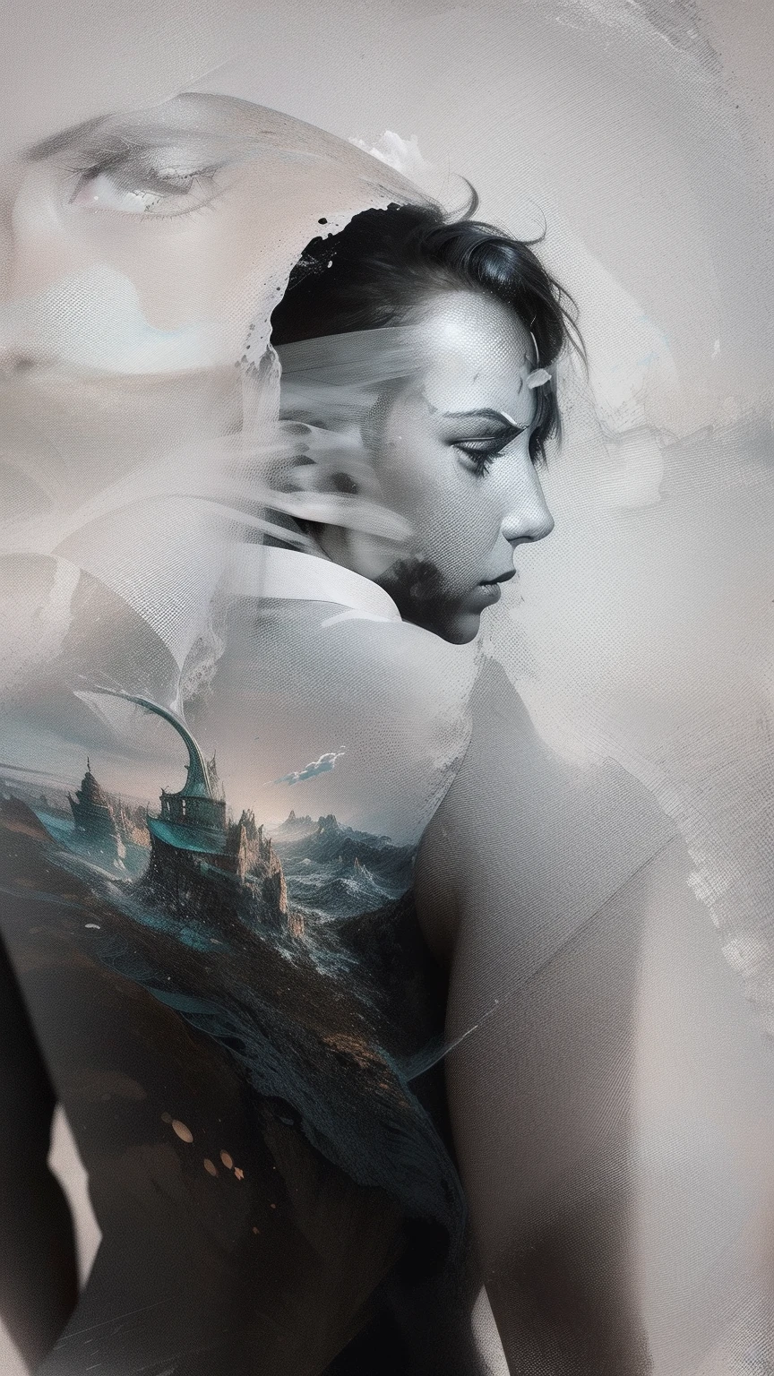 Make an art with the first photo using the same color as the second photo by mixing the arts