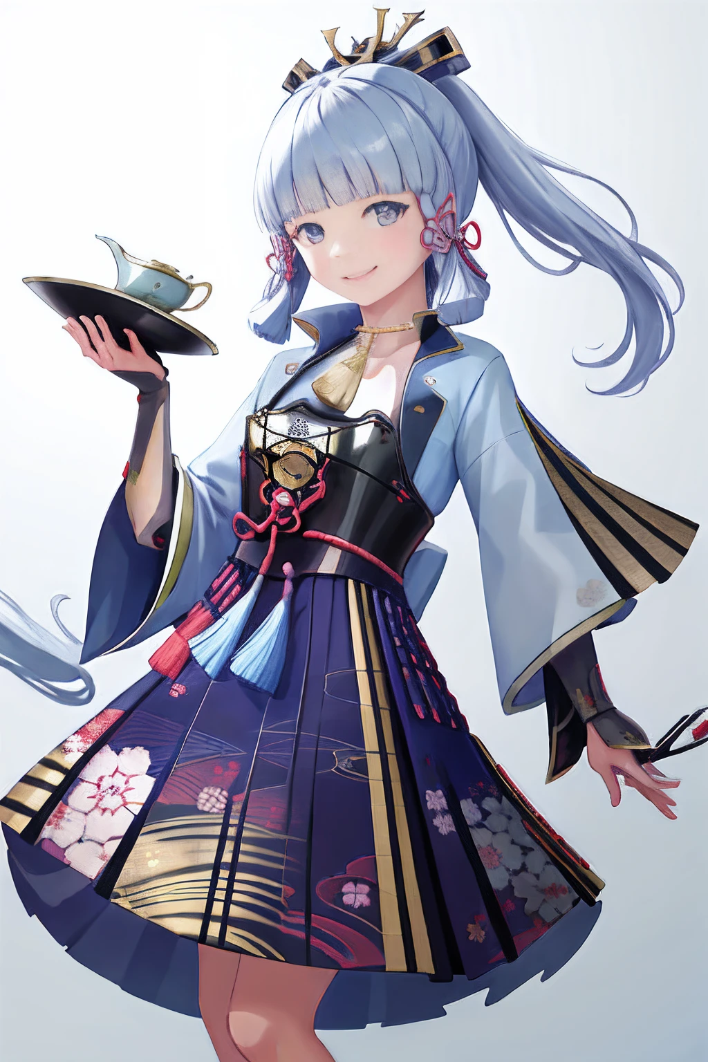 masterpiece, highres, best quality, 1girl solo, kamisato_ayaka, smile, kimono