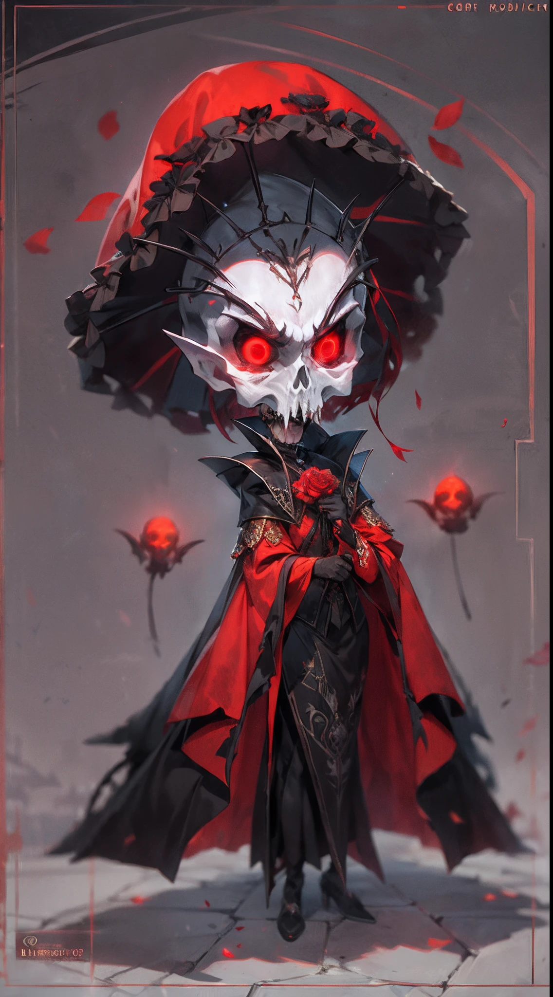 Devil with white card in one hand、angry expressions、(comical,hight resolution,super-fine),(Vampires),(((Red glowing eyes)))Look into the camera,Evil look,Clear facial features,Long,Exposed vampire fangs,Dressed in a gorgeous gothic dress,Silvery hair,rosette,Skull decoration,the bats,The body is shrouded in red mist,rays of moonlight,Temperament of the king,Cinematic Rim Light,Light is delicate,tmasterpiece,ultra - detailed,epic composition,Super HD,high quarity,top-quality,32K