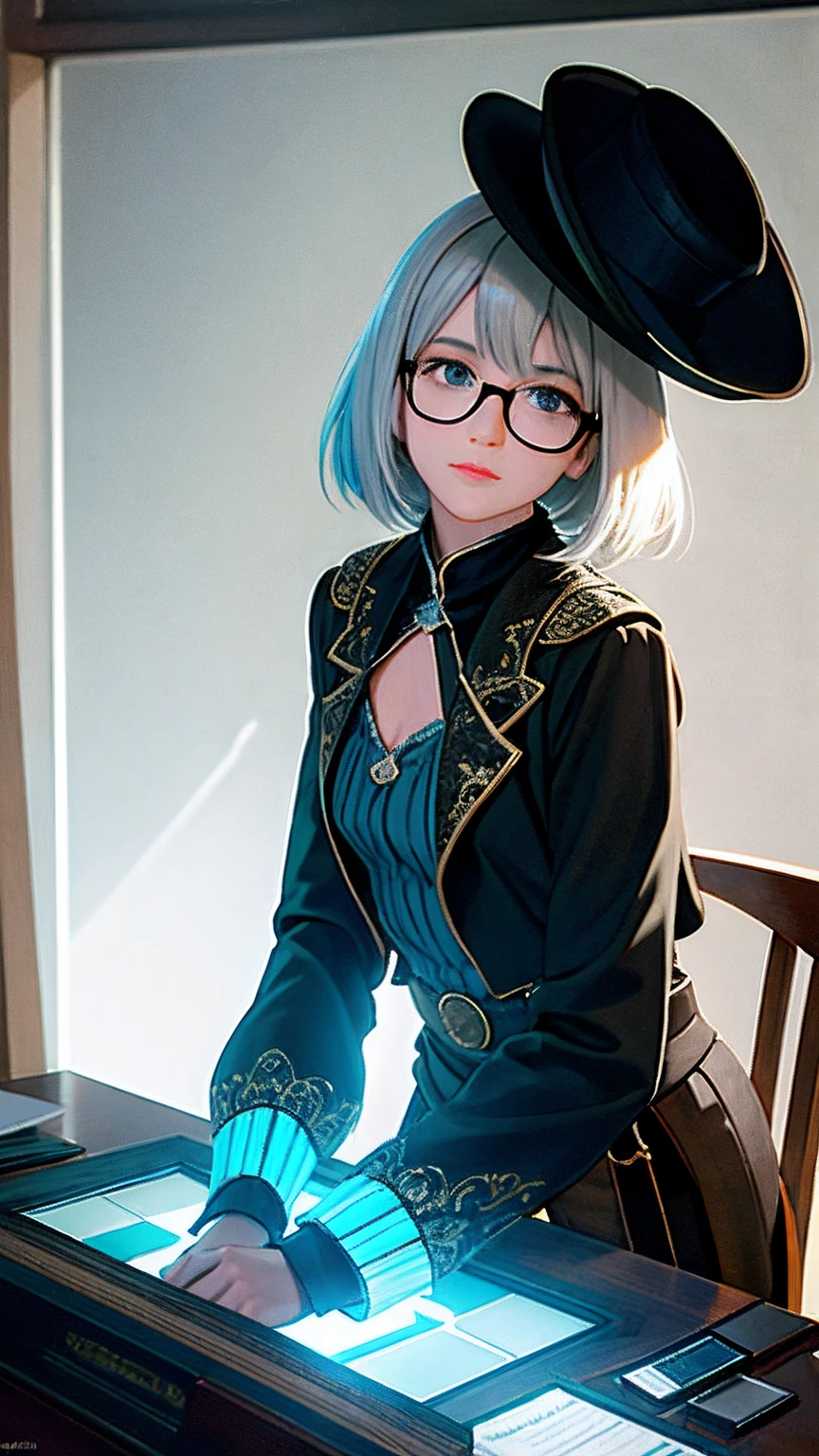 Tailor fleece, 60 years old, small hat, Glasses, Light color and wrinkles of the skin, In a dark room, Characters in Dungeons & Dragons, Cinematic, photoshoot, Shot on 25mm lens, Depth of field, Tilt Blur, Shutter speed 1/1000, f/22, White balance, 32K, Hyper-Resolution, Pro Photo RGB, Halfrear Lighting, Backlight, Dramatic lighting, Incandescent Lamps, Soft lighting, volumetr, Conte-Jour, Global illumination, Screen Space Global Illumination, Scattering, Shadows, Rough, Shimmering, lumen reflection, screen space reflextions, Diffraction Grading, color difference, GB displacement, scanlines, Environmental occlusion, Anti-aliasing, fKAA, TXAA, RTX, SSAO, OpenGL-Shader's, post-proces, postproduction, cellshading, Tone-mapping, .CGI, vfx, SFX, insanely detailed and intricate, hyper-maximalist, elegant, Dynamic pose, Photography, volumetr, Ultra-detailed, Intricate details, Super detailed, Environment – Uplighting – V 4 – Q 2 -