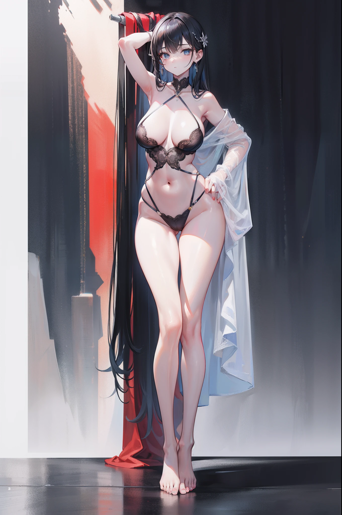 a woman standing,(slim body)), Posed as a pin-up girl,((full_body)),((from the tips of one's toes to the head)),masterpiece,best quality,ultra detailed,highres,high-resolution,4k,4kportrait,8k,8kportrait,unity8kwallpaper,extremely detailed CG,realistic,RAW photo,real person,portrait photography,photorealistic,shiny skin,detailed skin,
