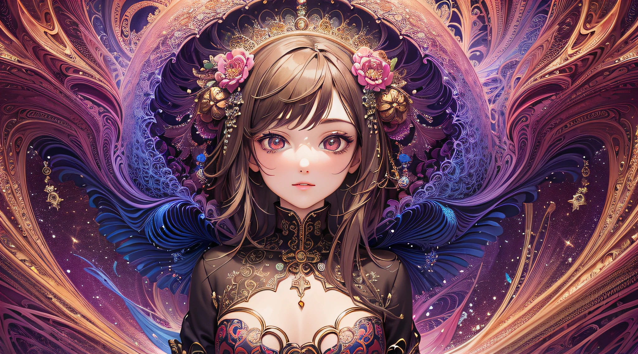 (masterpiece, top quality, best quality, official art, beautiful and aesthetic:1.2), (1girl), extreme detailed,(fractal art:1.3),colorful,highest detailed