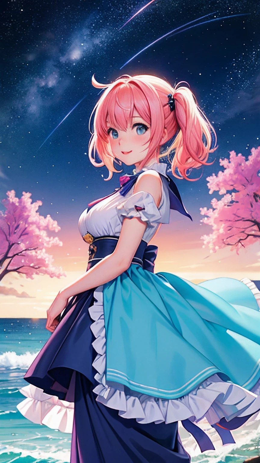 anime big breast, cute little cat ,Blushing, cheerfulness, Accurate, glowworm, full bodyesbian, Waves, Epic composition, magical, Colorful magic circles, fantasy, Starry sky, Portrait, 。.3D, 16k, Ultra photo realsisim, High definition, Ultra detailed, author:Ryunari Hase, No background