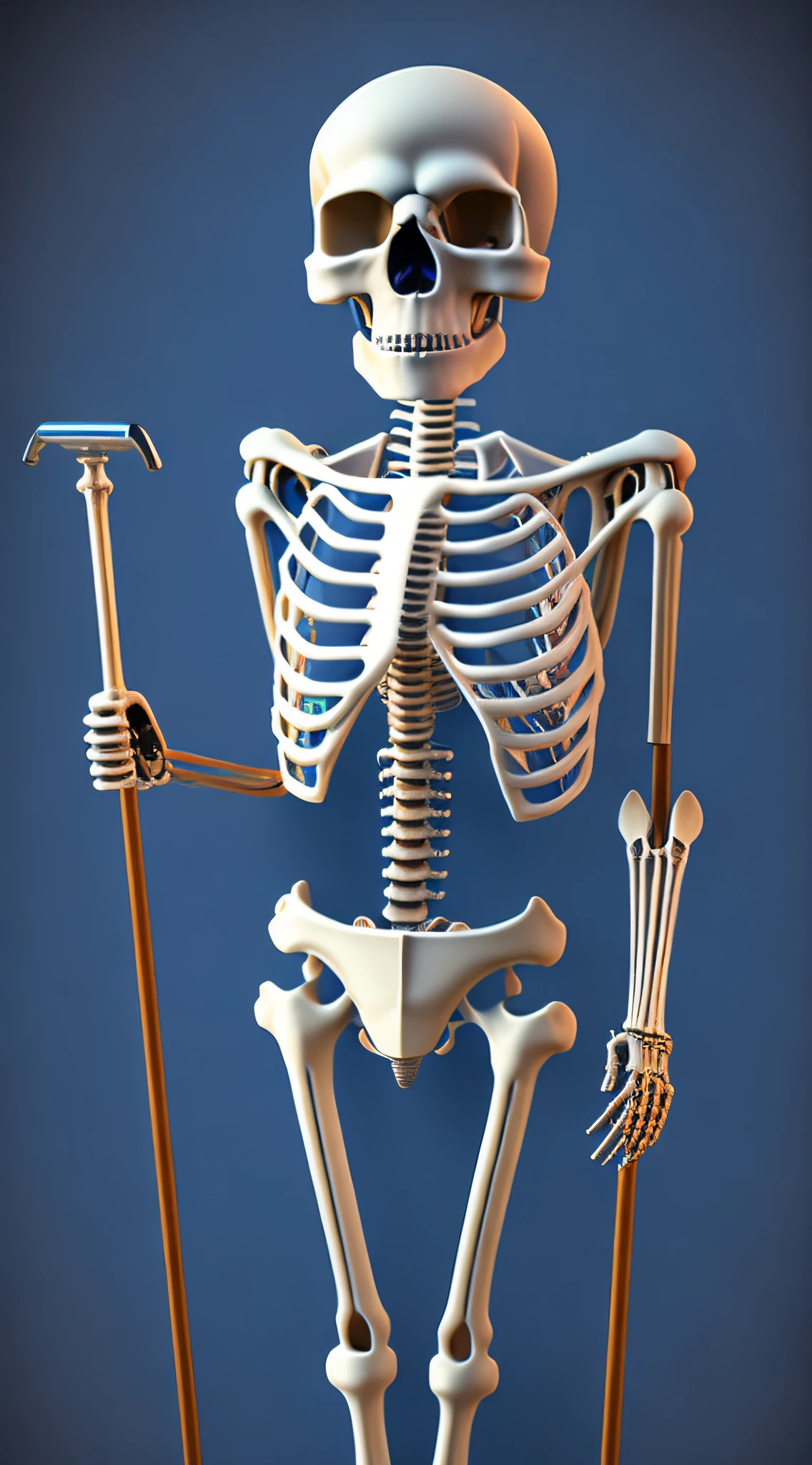 Skeleton with crutches