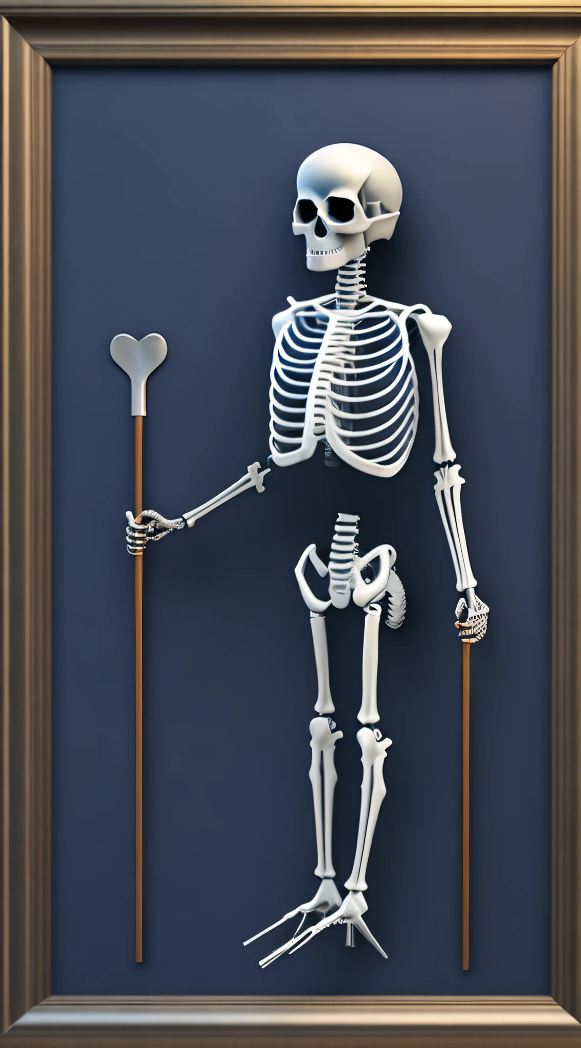 Skeleton with crutches