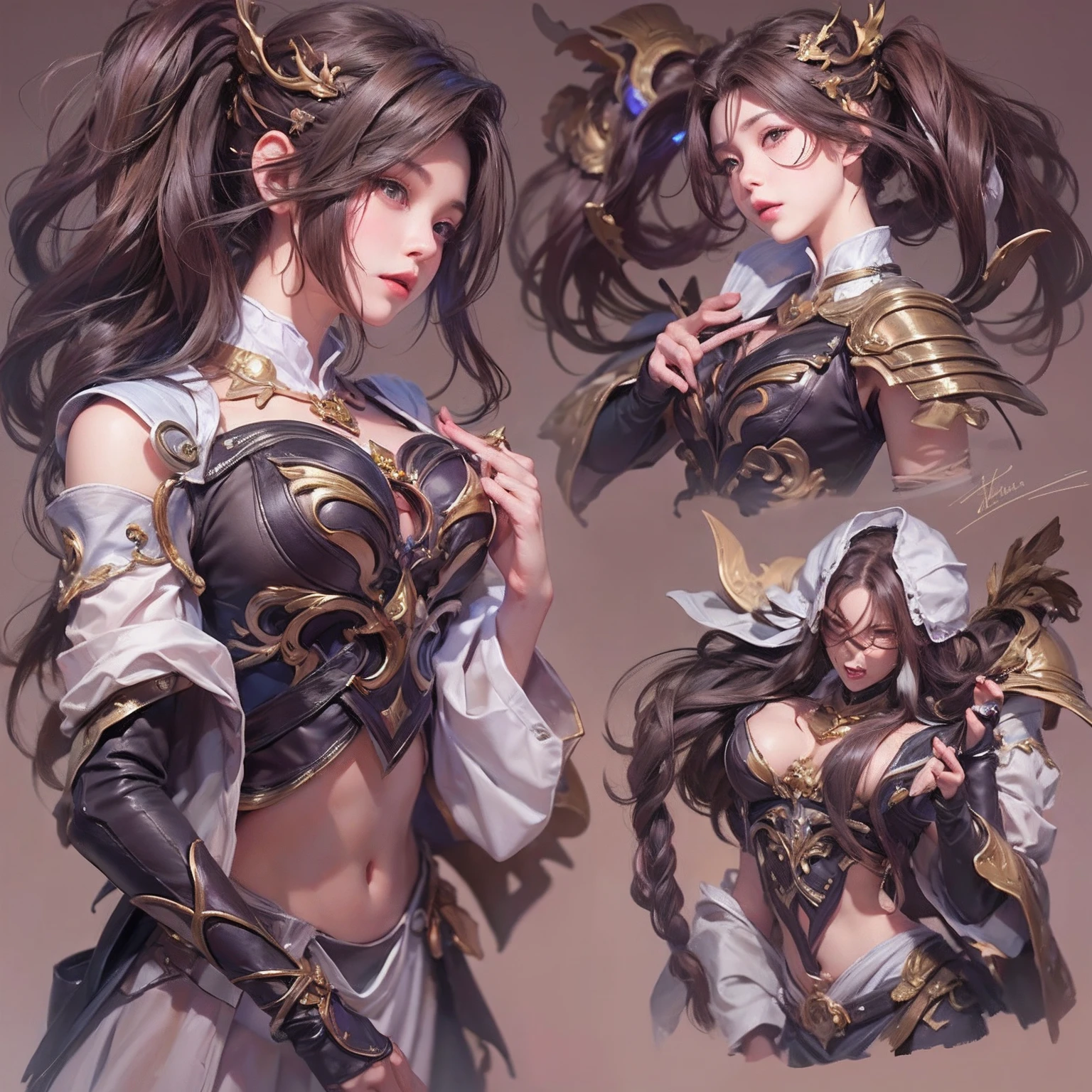 Masterpiece, Highest quality, Detailed face, CharacterDesignSheet,perfectly proportions,full bodyesbian,Full of details, Multiple poses and expressions, Highly detailed, Beautiful assassin girl,Lace,lacepantyhose, High Balance,Natural light,Yang Mi