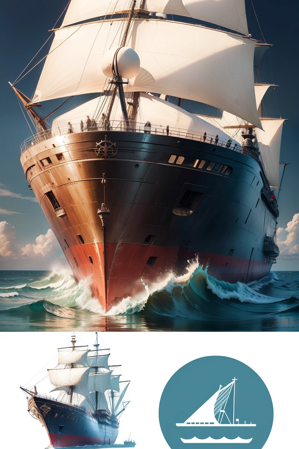 Design a commercial icon for the shape of a ship