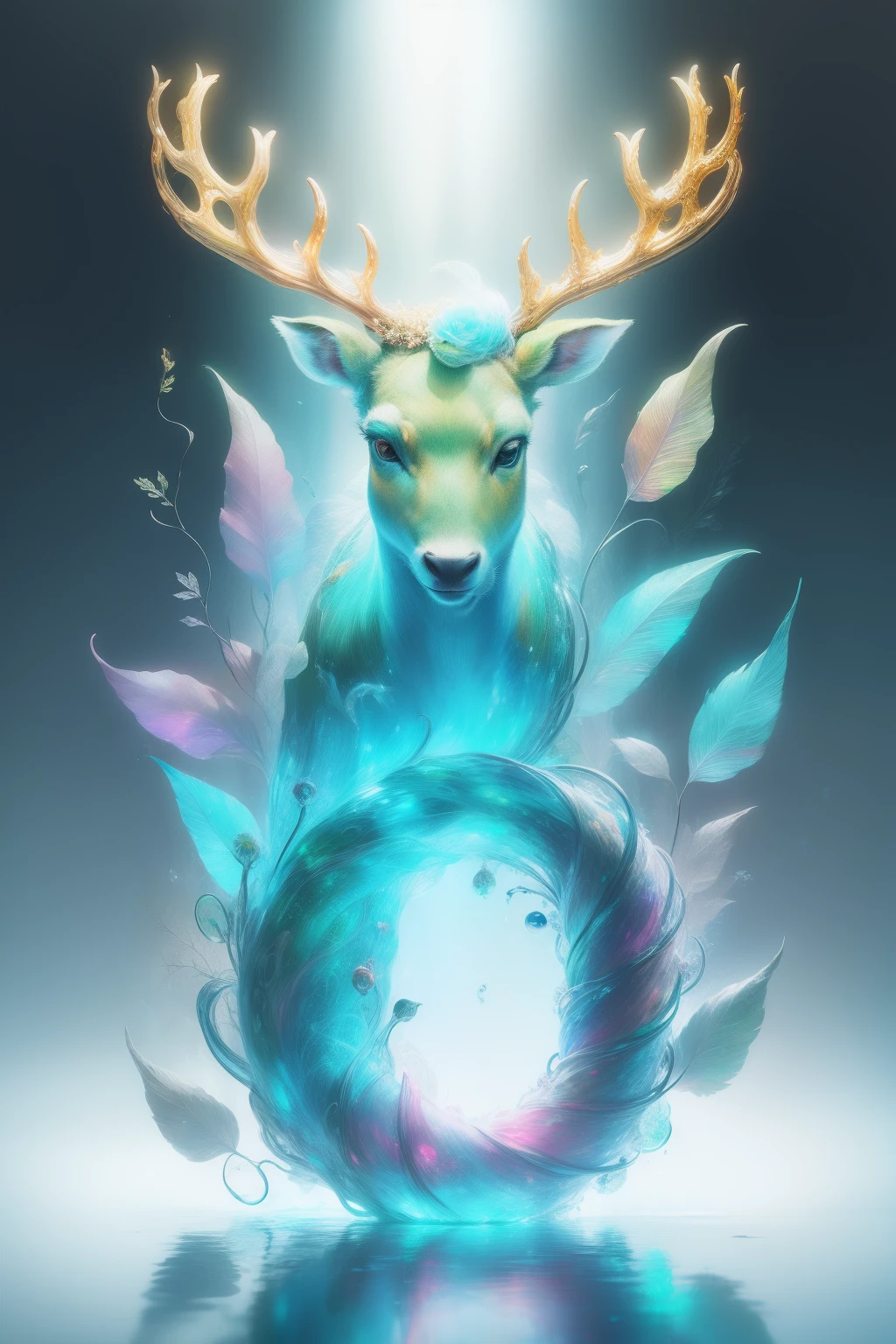 coils,Colorful colors,Divine deer,green color,Light shades,cyan colors,white colors,Dopamine color matching,Rich variety colors,Glass texture