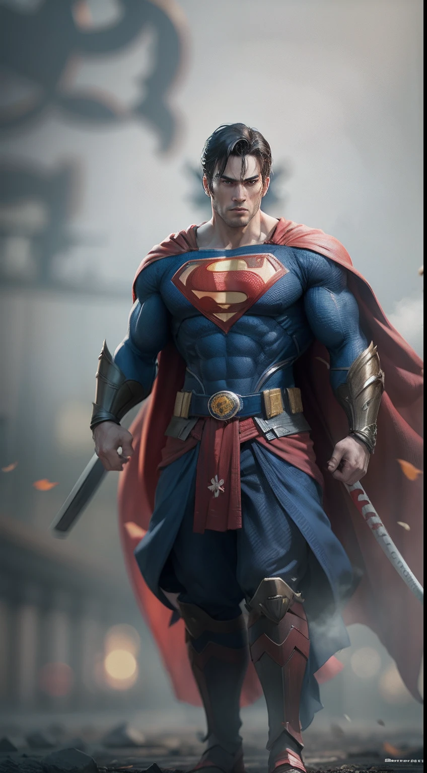 superman become samurai, octane render, unreal engine, highly detailed, intricate
