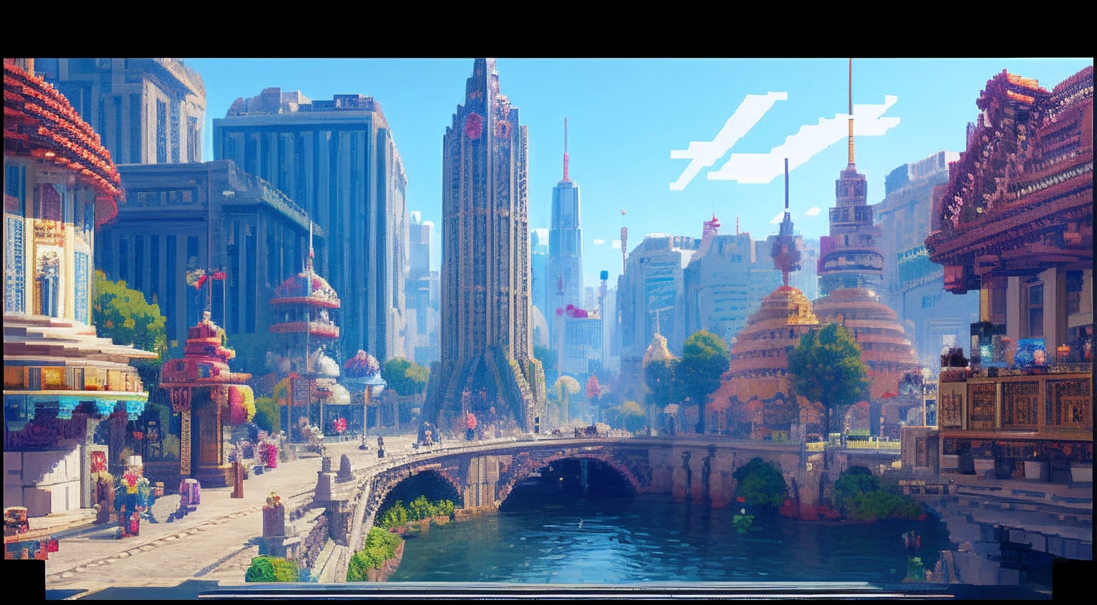 pixel game,scenography,fantastical scenes,Space City,levitating, Pixel art #pixelart
