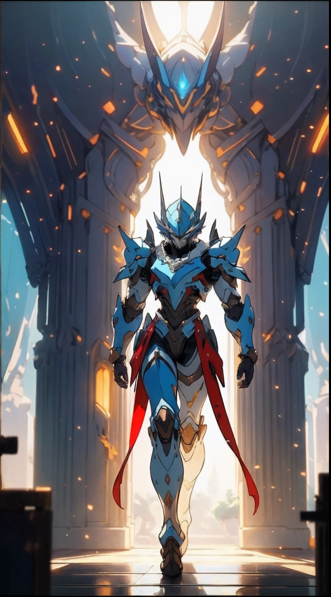 A man wearing a full-face helmet that covers most of his face, adorned in a biomimetic fantasy-style armor, the predominant black color is accented with red textures in the design this character embodies a finely crafted fantasy-style armored warrior design in anime, ((character concept art)), full body character drawing, high definition, best quality, ultra-detailed, extremely delicate, anatomically correct, symmetrical face, extremely detailed eyes and face, high quality eyes, creativity, RAW photo, UHD, 16k, (Natural light, cinematic lighting, masterpiece:1.5)