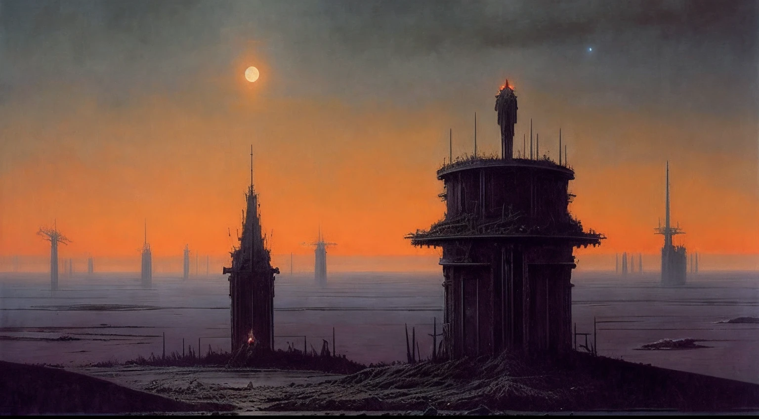 final of Evangelion, post apocalyptic, zdzislaw beksinski