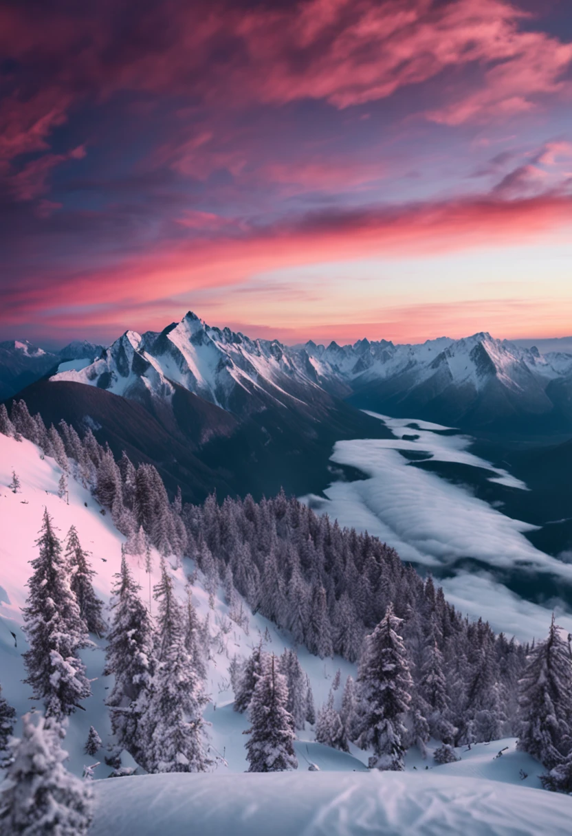 Drone photography of stunning snow-capped mountain tops,k hd