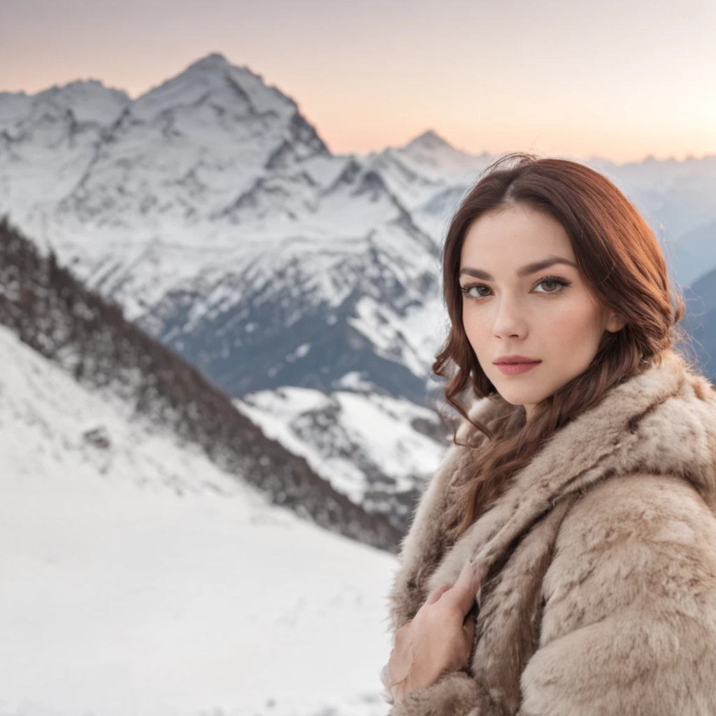 Stand on top of a snow-capped mountain,Enjoy the stunning views