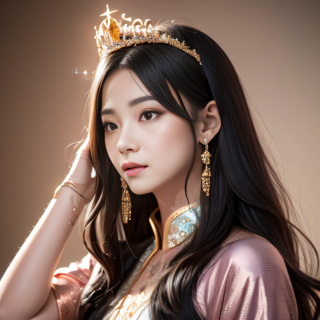 32K（tmasterpiece，k hd，hyper HD，32K）Purple-pink flowing hair，Gold jewelry area in the back room，King Girl ，Rusty Copper Dragon Protector （realisticlying：1.4），Python pattern robe，Purple-pink tiara，Snowflakes fluttering，The background is pure，Hold your head high，Be proud，The nostrils look at people， A high resolution， the detail， RAW photogr， Sharp Re， Nikon D850 Film Stock Photo by Jefferies Lee 4 Kodak Portra 400 Camera F1.6 shots, Rich colors, ultra-realistic vivid textures, Dramatic lighting, Unreal Engine Art Station Trend, cinestir 800，Hold your head high，Be proud，The nostrils look at people，Tsundere，Snowflakes fluttering，Snowflakes fluttering，Snowflakes fluttering，Snowflakes fluttering，Impeccable，( reasonable design, Clear lines, High sharpness,Best quality, Very detailed, Masterpiece, offcial art, movie light effect, 4K )