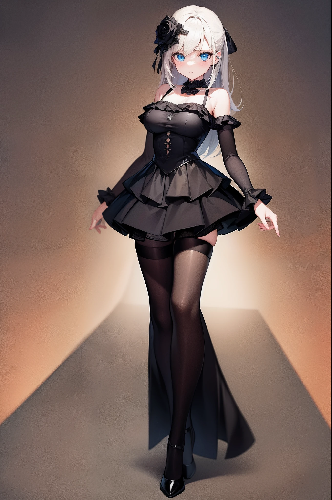 ((Best quality)), 1girl, goth, full body