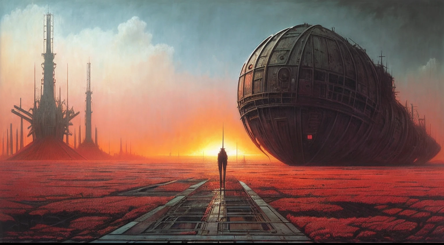 final of Evangelion, post apocalyptic, zdzislaw beksinski