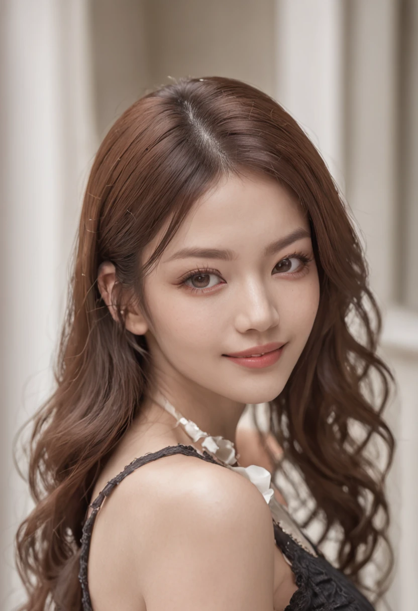 est quality, masterpiece, ultra-high resolution, (photorealistic: 1.4), 1 woman, smiling eyes, (ulzzang-6500-v1.1: 1.0), brown hair, black eyes, 30 years old, beautiful woman, actress, white T-shirt.