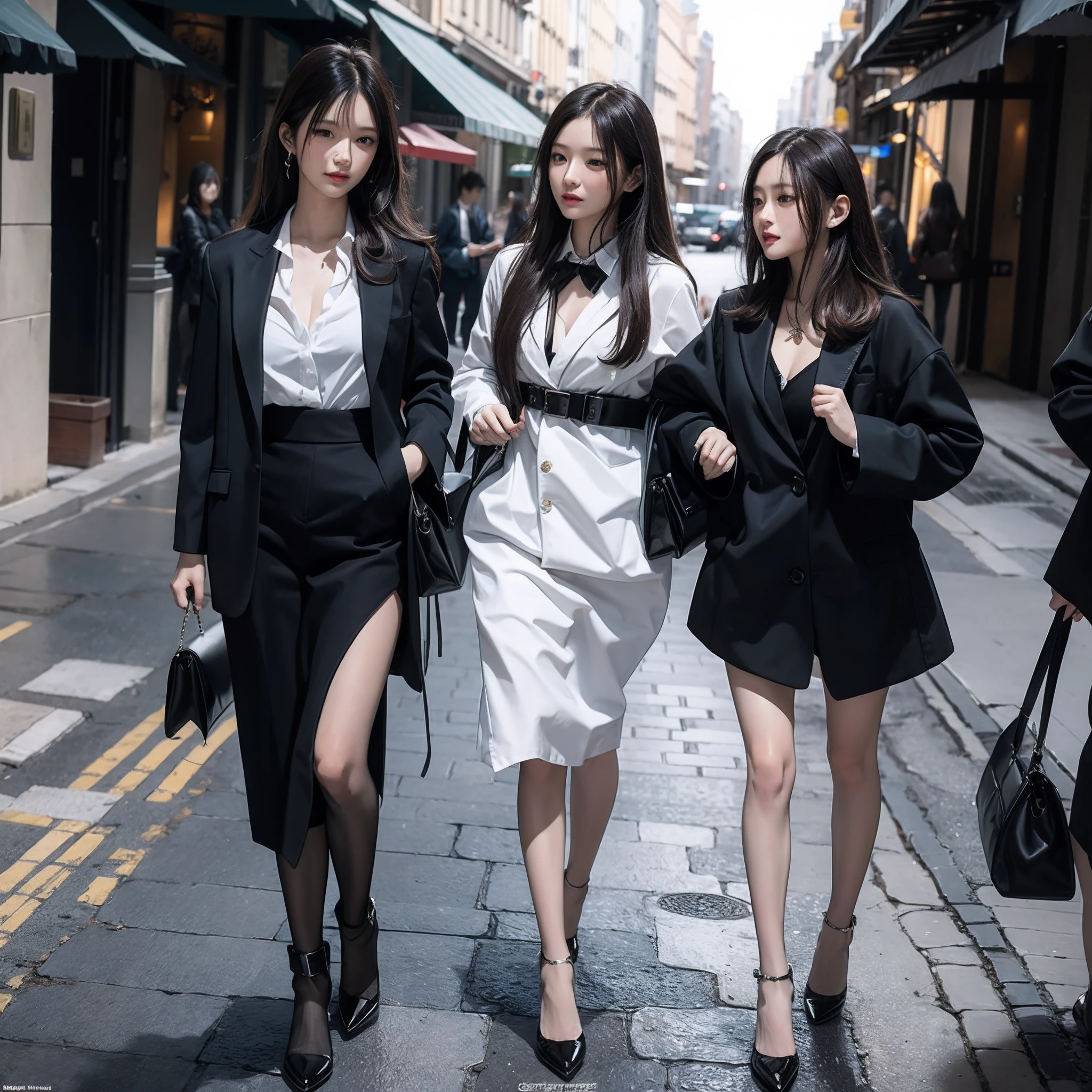 top-quality、tmasterpiece、超A high resolution、photo shot、Medium hair、Beautuful Women、In the street、porate、1female