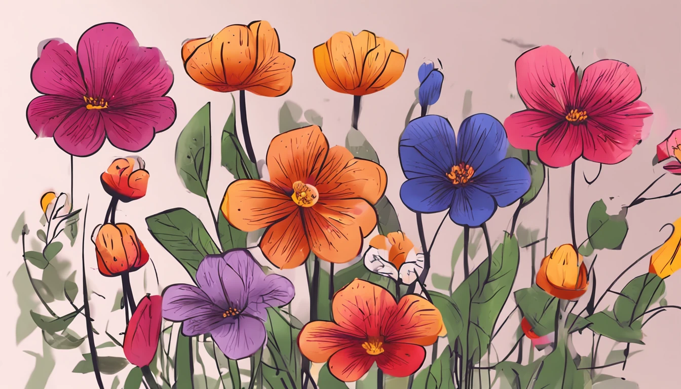 Raffles flower ,hand painted style