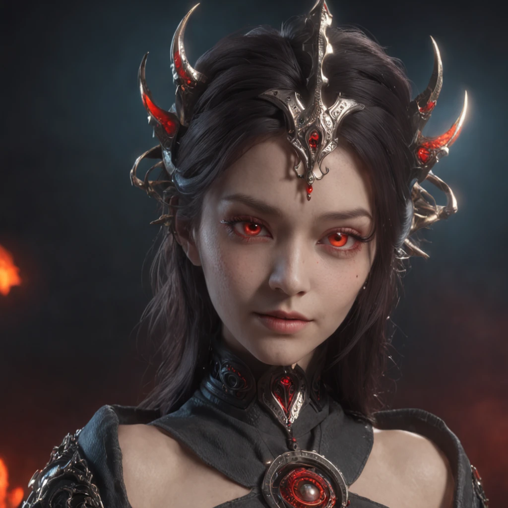 (Many award-winning masterpieces,The details are incredible, textures and maximum detail), (Hyper-realistic: 1.4), (Realistic: 1.3), ((((Front half)))))(cyber punk perssonage),Wings,Black colored eyes,whaite hair,Castle building,Mechanical dare,A combination of futuristic technology and magic,(Highest quality authentic textured skin), Fantasy theme, Black clothes, Black cloak, Network elements, Red light, Blue light, finerly detailed face, ((medieval world)),A close-up of a woman,(The flame of the Lord), (With a mischievous smile on his face), (Glowing eyes in the dark: 1.5), (A pair of black eyes,A strong red light is emitted from the inside) :1.5), (full-body standing image: 1.5), (Dramaticlight), Wings, (A majestic sight), (Her face is gentle and beautiful, but somehow terrifying), Ears Wear glass earrings, (Dramatic photo: 1.4), (Full body portrait: 1.5), ((dramatic pose)), (blond hairbl), (Silver hair), (Maroon hair), Short hair, ((Looking up)) , ((Look down)), (A simple necklace of exquisite workmanship hangs around the neck), (Bioluminescence that emits a bright glow: 1.3), (Use gorgeous fire magic: 1.2), (swirling fire), Devil's Cathedral, The Devil's Grand Shrine, great temple, great cathedral, Temple ruins, Freestanding temple, (Luminous magic circle), Ancient Castle Site, Shine majestic clouds and sky, Lightning, Epic reality, fading, art, (greg rutkovsky: 0.8), (Teal and orange: 0.4), (art stations: 1.5), Cinematic, ((com cores neutras)), (hdr: 1.5), (Pastel colors: 1.2), Ultra detailed, Dramaticlight, (complexdetails: 1.1), the complex background,