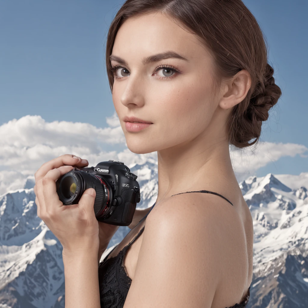 Stand on top of a snow-capped mountain,Enjoy the stunning views