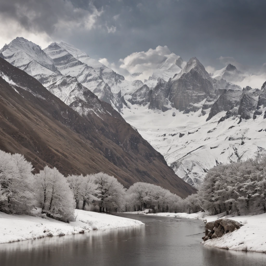 Stand on top of a snow-capped mountain，Enjoy the stunning views