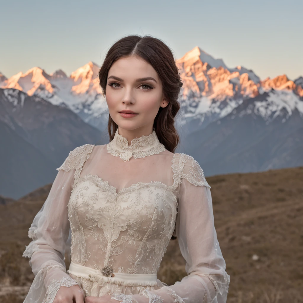Stand on top of a snow-capped mountain,Enjoy the stunning views