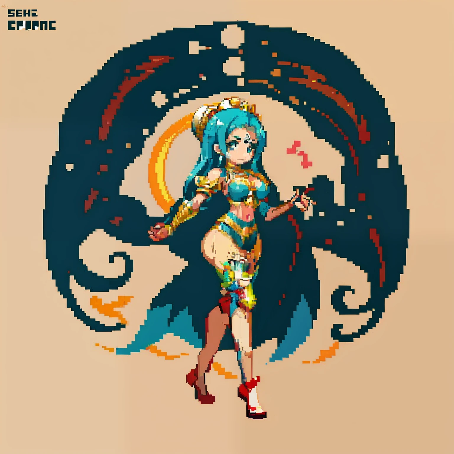 obra-prima, mais alta qualidade, pixel, (obra-prima, qualidade superior, melhor qualidade), pixel, pixel art, 1girl, seios grandes,hentai, futanari, dick, corpo nu
