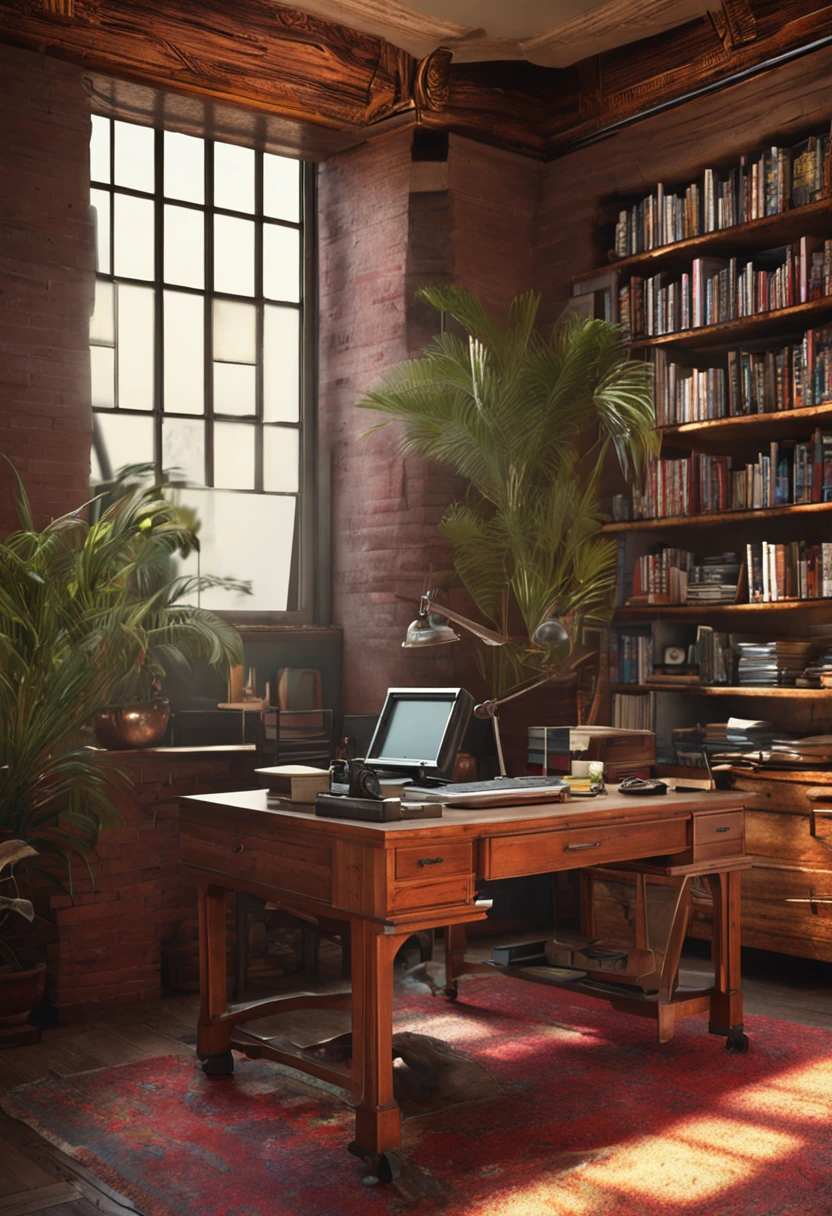 Solid wood computer desk
