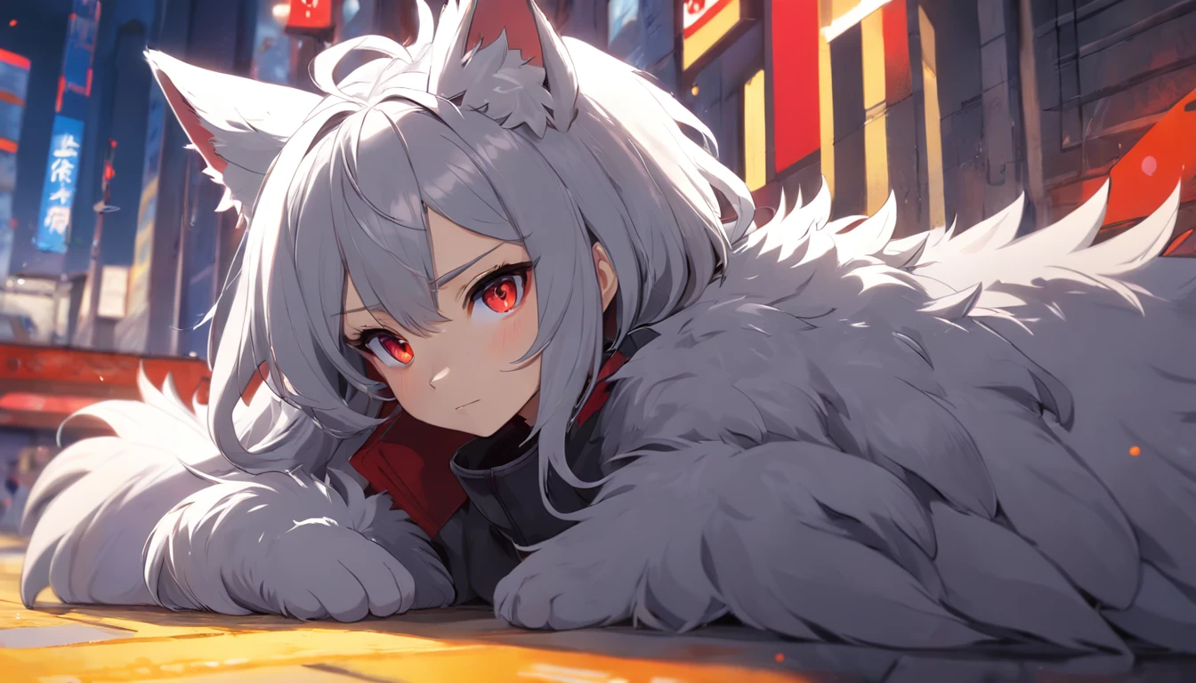 (Bright environment: 0.8), Masterpiece, High quality, abstracted )Nothing,Digital painting\(artwork of a\), by Dagasi, Yupa, Kiyosan, (anthro, Fluffy fur, Character focus: 1.1), Short hair, Portrait , Bright eyes, in a panoramic view, Character focus. (Detailed background: 0.7), Solo, Furry, Furry Shota, Women's focus, sec, (Full body fur, Fluffy tail, Dark gray fur, Red eyes, Gray hair: 1.2), (Long Canine, coyote), (erected  , Big , Huge amounts of pubic ) (Multiple bystanders) (Furry Shota furry sex by other female furry)