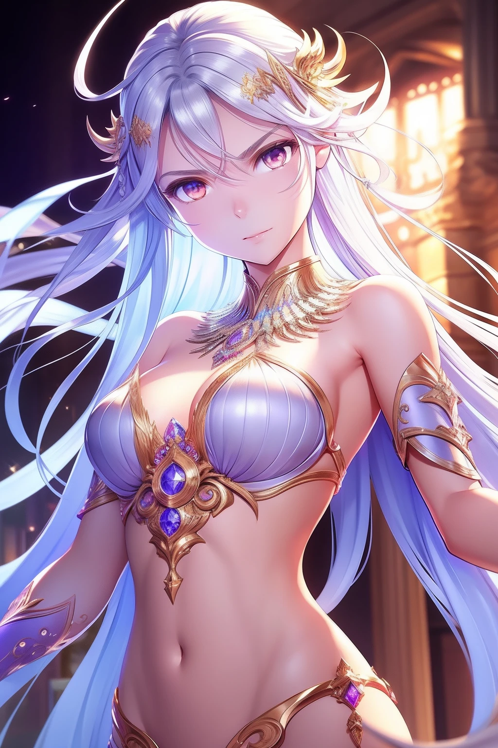 The whole body is beautiful and gorgeous Final Fantasy style, Astral Deva, Headshot, Goddess, Shiny skin, random hair style, Silver hair color, Sepia skin tone, random eyes color, Female, Clean and very detailed face and hands, analogous colors, Glowing shadow, beautiful gradation, Depth of field, Clean image, High quality, High detail, High definition, Luminous Studio graphics engine