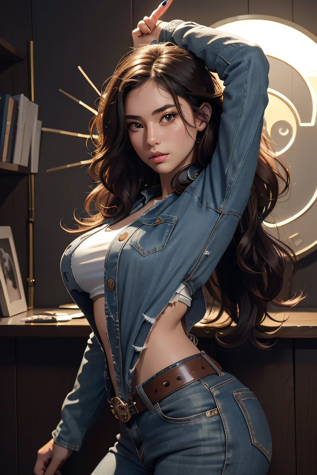 Mujer en portaligas