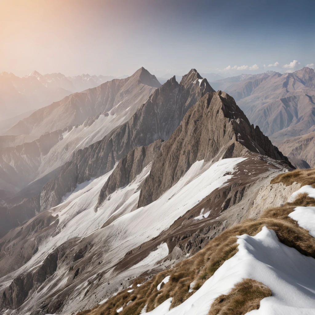 The scenery from the top of a snow-capped mountain，Sony