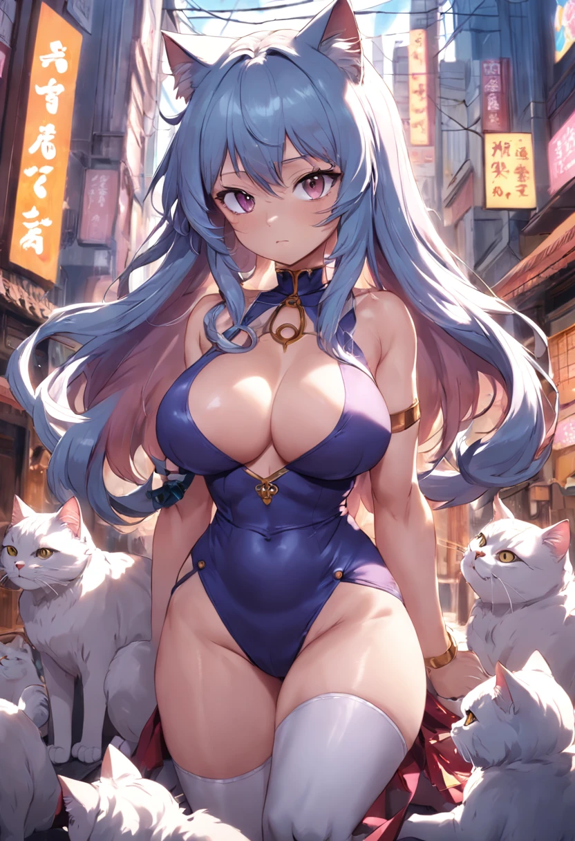 Big breasts cat lady anime