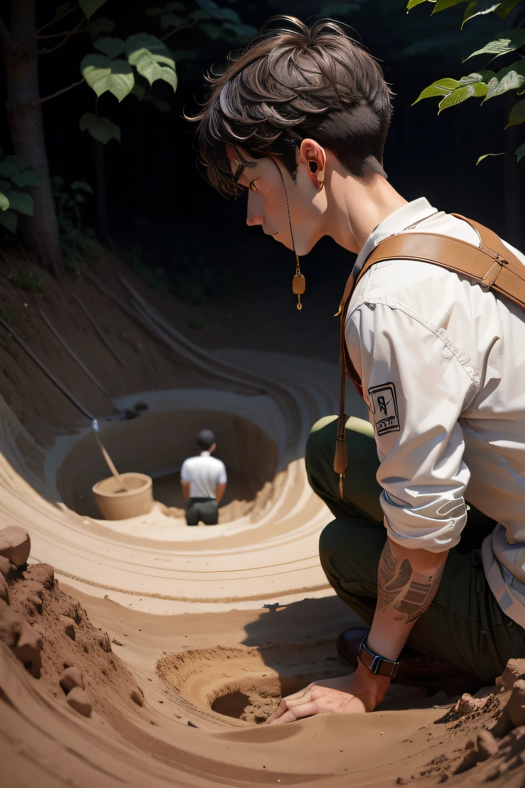 Digging a hole、male people