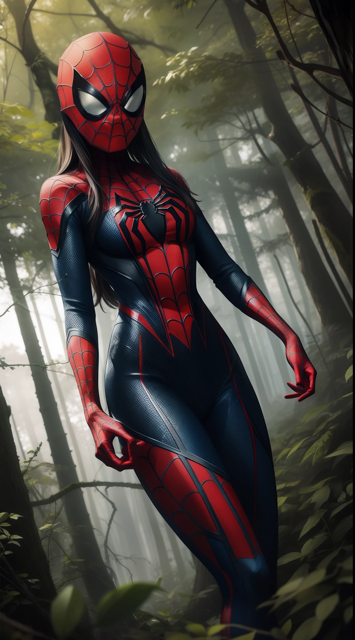 Spider-like woman deep in the forest