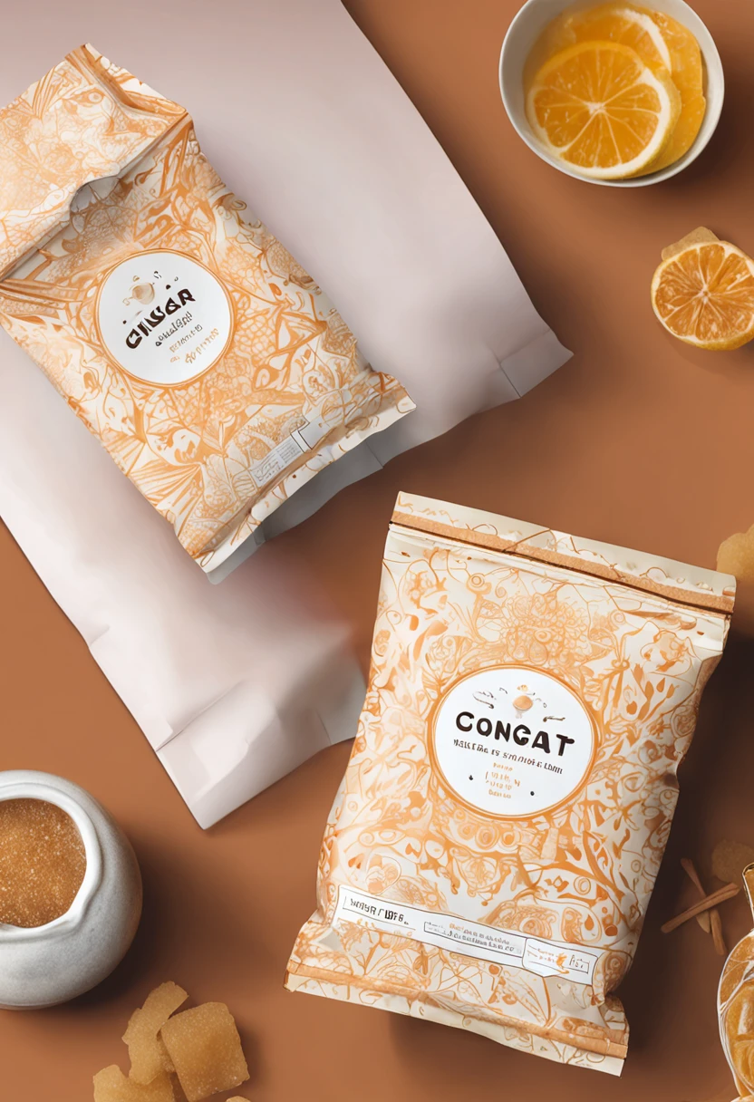 Design fresh theme brown sugar ginger tea packaging