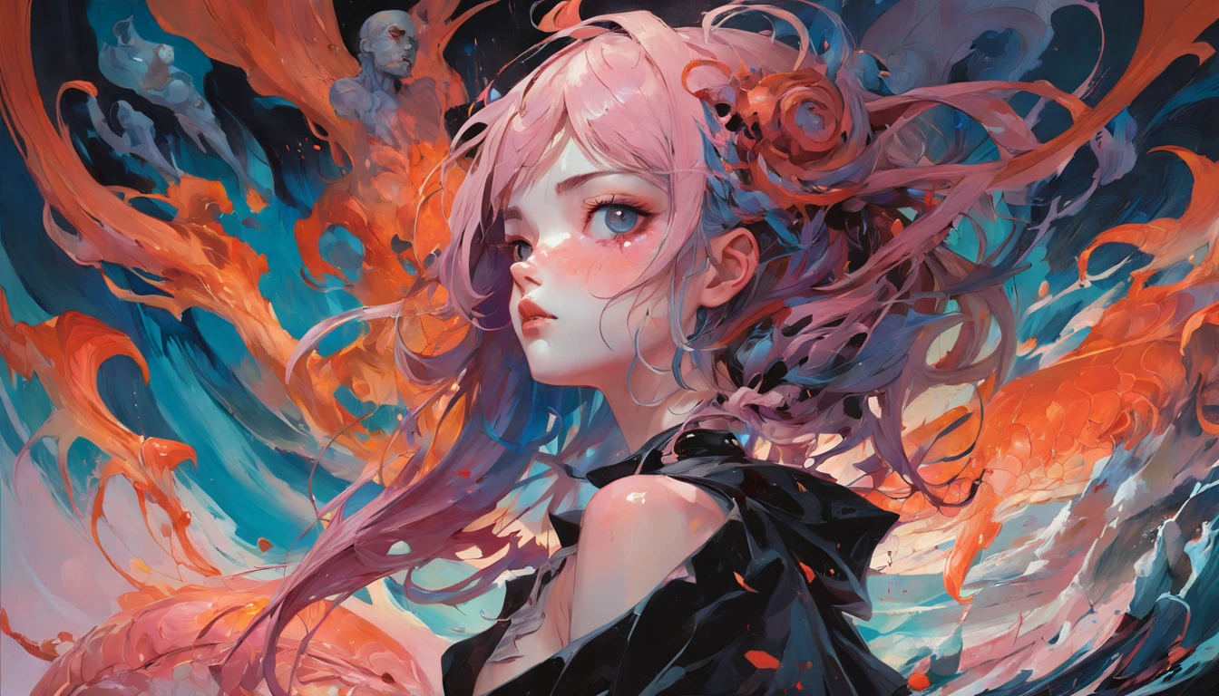 There is ugliness in beauty, But there is also beauty in ugliness. In the style of Adrian Ghenie, Esao Andrews, Jenny Saville, Edward Hopper, surrealism, Dark Art par James Jean, Takato Yamamoto, Minimalism inkpunk
