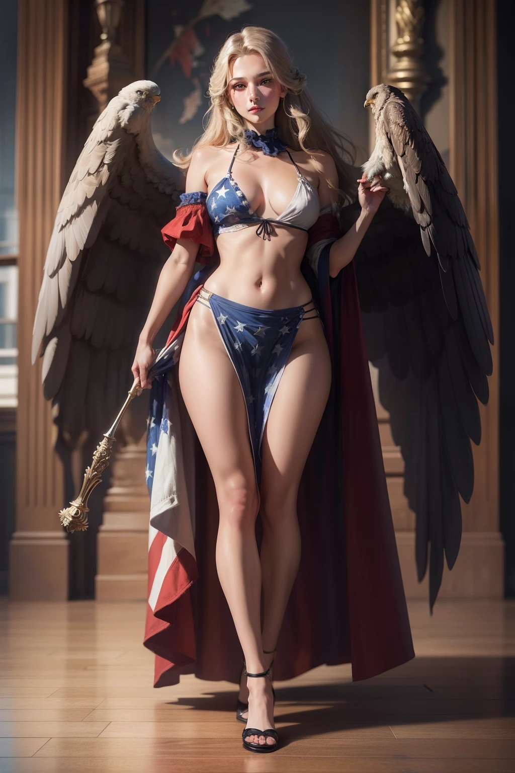 masterpiece, best quality, ultra high resolution, personification of united states of america