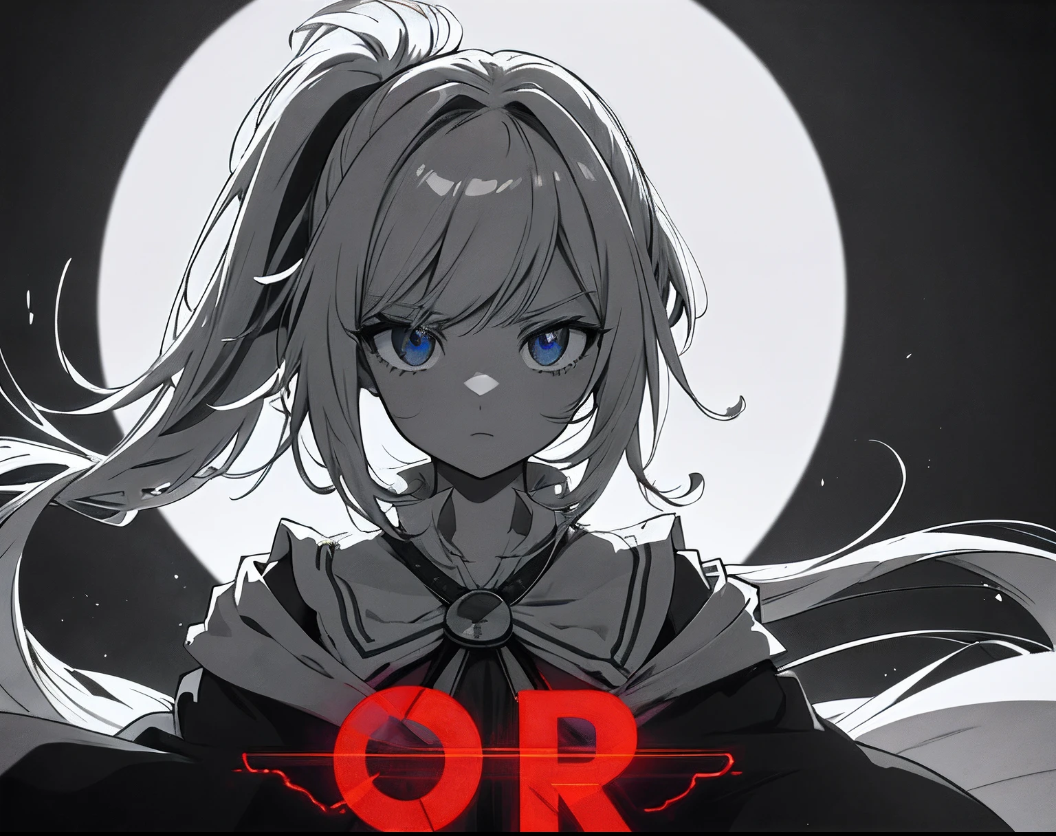 (best quality, masterpiece), 1girl, solo, upper body,  anime key visual, full shot of a Overwhelmed Lyrical Corsican Yosemite Sam, Hazy conditions, FOV 90 degrees, Movie still, Tinkercore, Colorless lighting